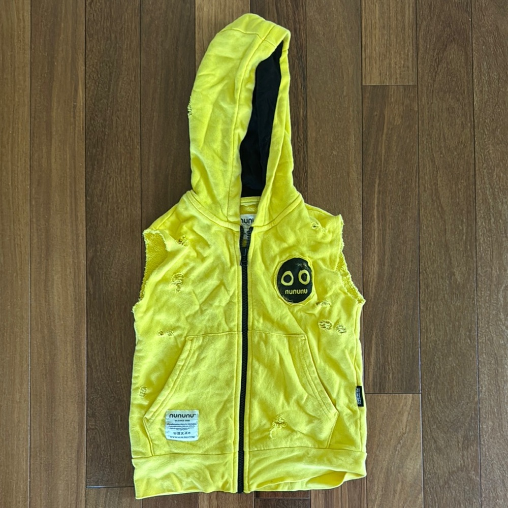 Nununu Kids Yellow Sleeveless Hoodie
